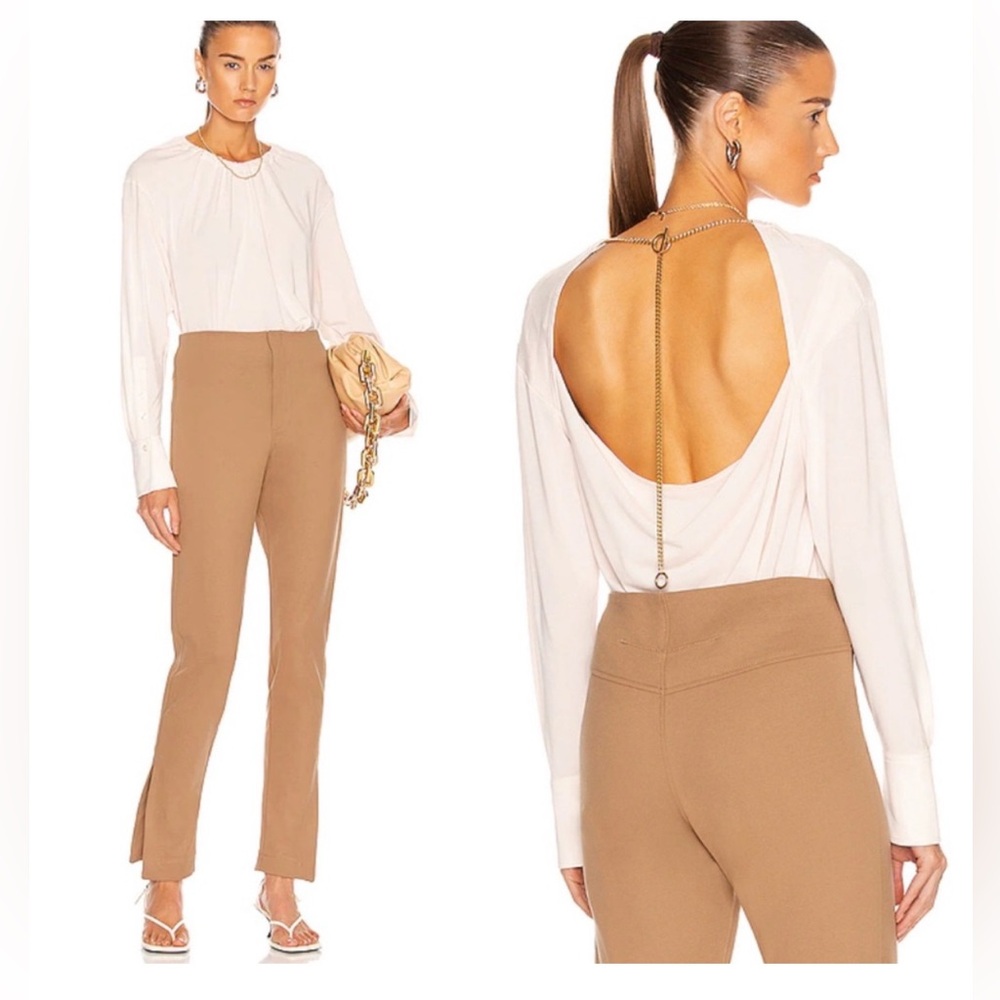 A.L.C. Tanner Open Back Chain Closure Top Blouse Pink Tint XS